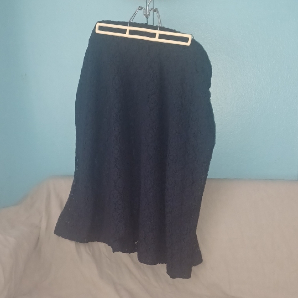 Alfani Navy Lace A-Line Skirt